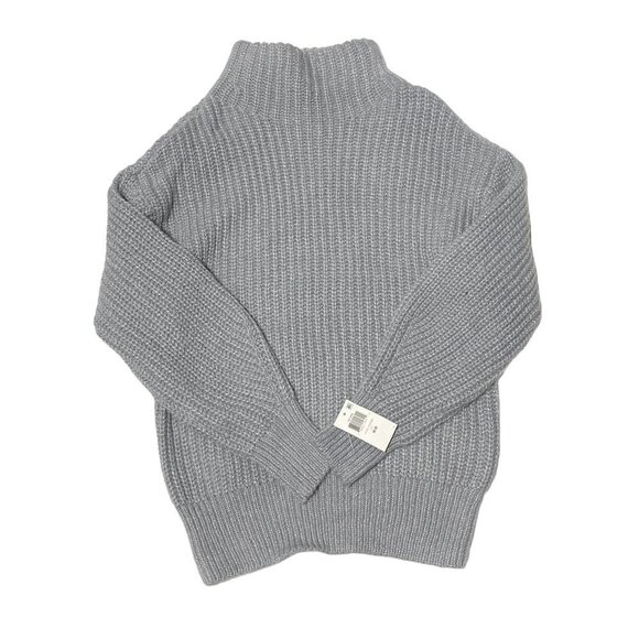 Alfani Petite Mock-Neck Sweater Grey - Picture 3 of 4